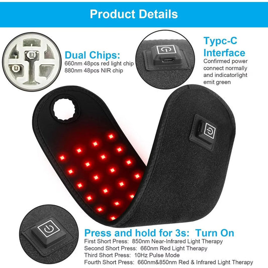 3-in-1 Red Light Therapy Wrist Wrap for Carpal Tunnel & Joint Pain Relief