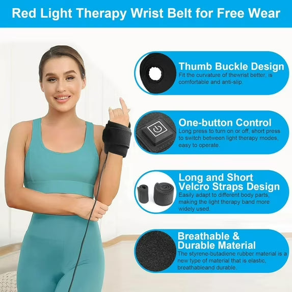 3-in-1 Red Light Therapy Wrist Wrap for Carpal Tunnel & Joint Pain Relief
