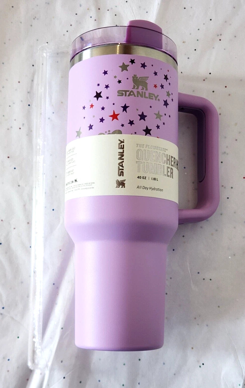 2024 STANLEY PURPLE w/ STARS TUMBLER 40oz - Stay Stylishly Hydrated