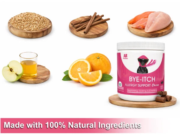 BYE-Itch Immunity Treats For Dogs - 120 Chews to Soothe Itchy Paws, Eyes, Ears & Skin - 360g